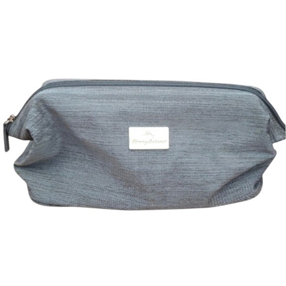 Tommy Bahama Gray Tan Heathered‎ Toiletry Bag With Shark Interior